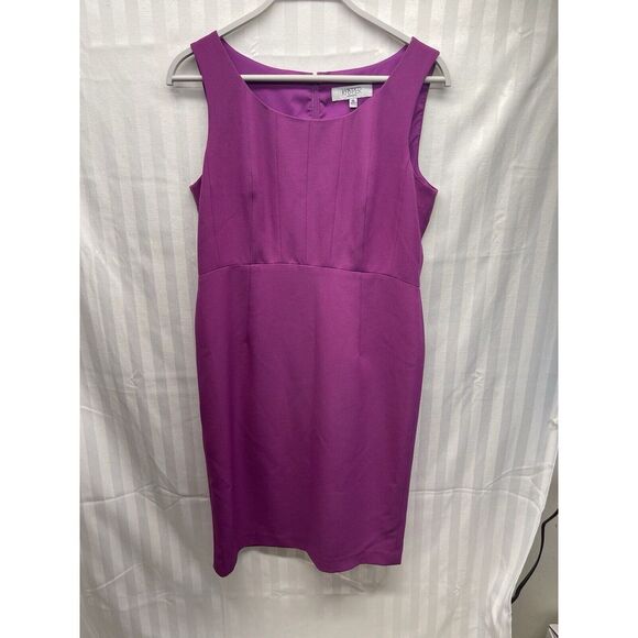 Kasper Dresses & Skirts - Kasper Crepe Princess Sheath‎ Dress Fuschia Size 10 Back Zip Sleeveless Stretch